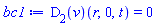 (D[2](v))(r, 0, t) = 0
