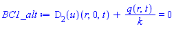 (D[2](u))(r, 0, t)+q(r, t)/k = 0
