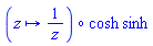 (`@`(proc (z) options operator, arrow; 1/z end proc, cosh))*sinh