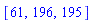[61, 196, 195]