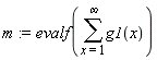 m := evalf(sum(g1(x), x = 1 .. infinity))