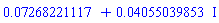 0.7268221117e-1+0.4055039853e-1*I