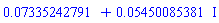 0.7335242791e-1+0.5450085381e-1*I