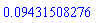 0.9431508276e-1