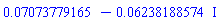 0.7073779165e-1-0.6238188574e-1*I